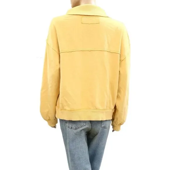 Free People We The Free Parker Half-Zip Pullover Sweatshirt Top Cozy XS 283931 - Picture 8 of 9